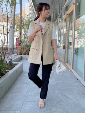 「INED CLARO（イネドクラロ）のアイテム（テーラードジャケット）」を使った、emiさん（レディース・156cm）の春コーディネート