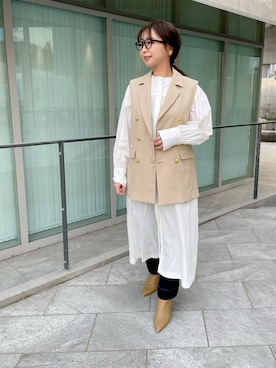 「INED CLARO（イネドクラロ）のアイテム（テーラードジャケット）」を使った、emiさん（レディース・156cm）の春コーディネート