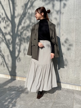 「INED CLARO（イネドクラロ）のアイテム（テーラードジャケット）」を使った、emiさん（レディース・156cm）の秋コーディネート