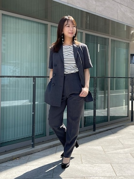 「INED CLARO（イネドクラロ）のアイテム（テーラードジャケット）」を使った、emiさん（レディース・156cm）の春コーディネート