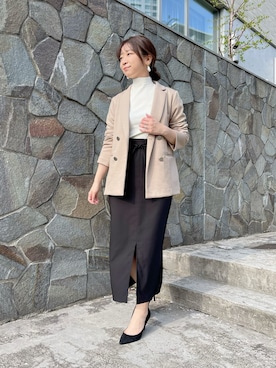 「INED CLARO（イネドクラロ）のアイテム（テーラードジャケット）」を使った、emiさん（レディース・156cm）の春コーディネート