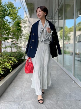 「INED CLARO（イネドクラロ）のアイテム（テーラードジャケット）」を使った、emiさん（レディース・156cm）の夏コーディネート
