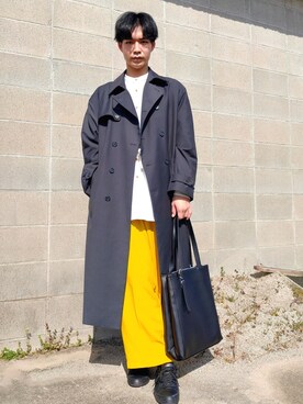 「CASPER JOHN（キャスパージョン）のアイテム（トレンチコート）」を使った、ルナラビさん（メンズ・176cm）の春コーディネート