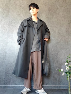 「CASPER JOHN（キャスパージョン）のアイテム（トレンチコート）」を使った、ルナラビさん（メンズ・176cm）の春コーディネート