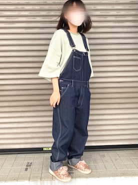 「SITRY（シトリー）のアイテム（オールインワン・サロペット）」を使った、焼きどんぐりさん（レディース・153cm）の春コーディネート