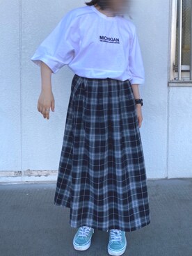 「発泡プリント」｜焼きどんぐりさん（レディース・153cm）の夏コーディネート