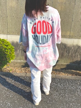 「ビッグプリント」｜焼きどんぐりさん（レディース・153cm）の春コーディネート