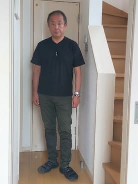 「TAKA-Q（タカキュー）のアイテム（トップス）」を使った、takewearさん（メンズ・174cm）の夏コーディネート