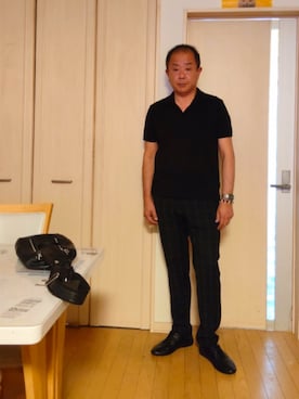 「アイテム（ポロシャツ）」を使った、takewearさん（メンズ・174cm）の夏コーディネート
