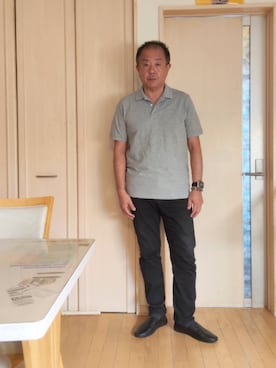 「無印良品（ムジルシリョウヒン）のアイテム（ポロシャツ）」を使った、takewearさん（メンズ・174cm）の夏コーディネート