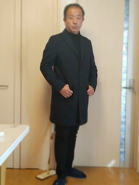 「UNITED ARROWS（ユナイテッドアローズ）のアイテム（チェスターコート）」を使った、takewearさん（メンズ・174cm）の冬コーディネート