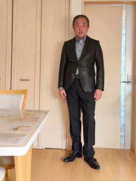 「アイテム（スリッポン）」を使った、takewearさん（メンズ・174cm）の冬コーディネート