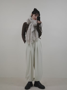 「アイテム（スウェットパンツ）」を使った、Maiさん（レディース・159cm）の秋コーディネート