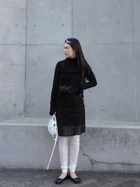 「アイテム（ドレス）」を使った、Maiさん（レディース・159cm）の冬コーディネート