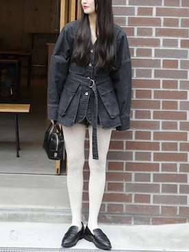 「アイテム（ベスト）」を使った、Maiさん（レディース・159cm）の秋コーディネート