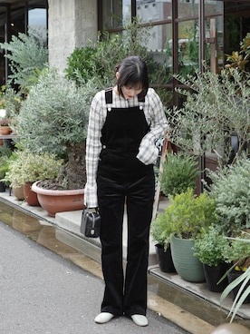 「アイテム（サロペット/オーバーオール）」を使った、Maiさん（レディース・159cm）の秋コーディネート