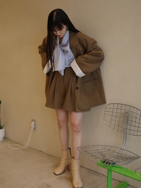 「EN NEUME（エンノイム）のアイテム（ジャケット/アウター）」を使った、Maiさん（レディース・159cm）の秋コーディネート