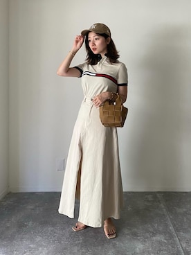 「TOMMY HILFIGER（トミーヒルフィガー）のアイテム」を使った、Risaさん（レディース・165cm）の夏コーディネート