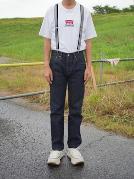 「Levi's（リーバイス）のアイテム（Tシャツ/カットソー）」を使った、machisa1114さん（メンズ・169cm）の夏コーディネート