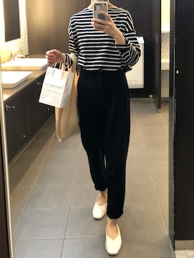 「フレンチカジュアル」｜「アイテム（パンプス）」を使った、0_htmさん（レディース・161cm）の秋コーディネート