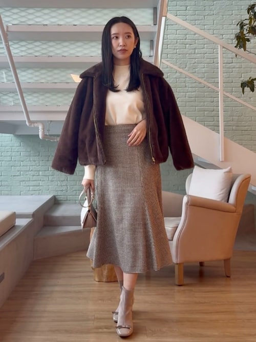 新品未使用　B ABILITY BOSCH フェイクファー ジャケット 38 セール】【ふわふわ・上品】ミンクフェイクファーアウター（ブルゾン