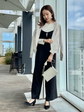 「パーカー」｜「アイテム（オールインワン・サロペット）」を使った、Couture Broochさん（レディース・162cm）の春コーディネート