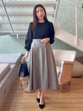 「couture brooch（クチュールブローチ）のアイテム（スカート）」を使った、Couture Broochさん（レディース・162cm）の秋コーディネート