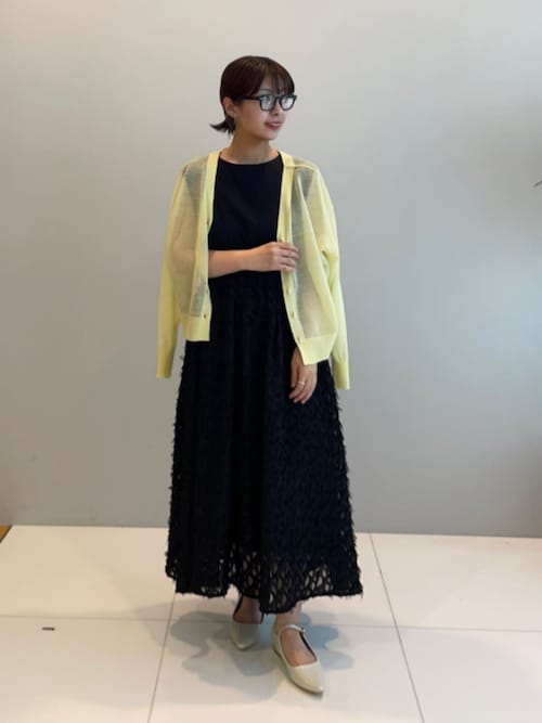 PISANO キカ柄カットジャカードドッキングワンピース