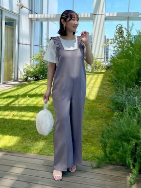 「ガーリーコーデ」｜「アイテム（サロペット/オーバーオール）」を使った、Couture Broochさん（レディース・157cm）の夏コーディネート