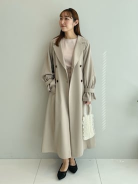 「大人ガーリー」｜「アイテム（トレンチコート）」を使った、Couture Broochさん（レディース・157cm）の春コーディネート