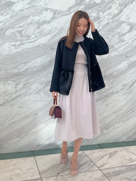 「30代コーデ」｜「アイテム（ノーカラーコート）」を使った、Couture Broochさん（レディース・162cm）の秋コーディネート