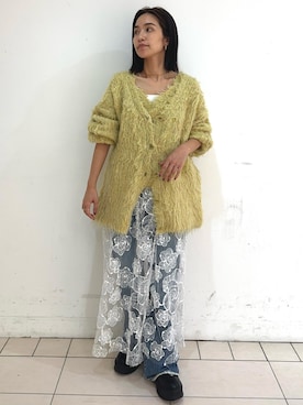 「Ungrid（アングリッド）のアイテム（カーディガン/ボレロ）」を使った、河村姫夏さん（レディース・152cm）の秋コーディネート