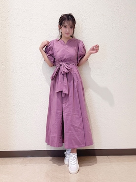「MERCURYDUO（マーキュリーデュオ）のアイテム（スニーカー）」を使った、aiveeさん（レディース・148cm）の春コーディネート