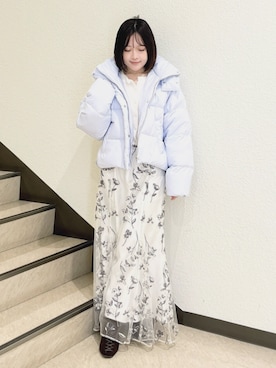 「アイテム（ダウンジャケット/コート）」を使った、aiveeさん（レディース・148cm）の秋コーディネート