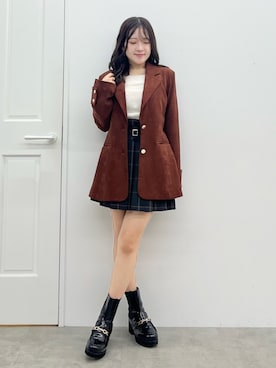 「アイテム（テーラードジャケット）」を使った、aiveeさん（レディース・148cm）の秋コーディネート