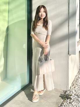 「MERCURYDUO（マーキュリーデュオ）のアイテム（トートバッグ）」を使った、aiveeさん（レディース・148cm）の春コーディネート