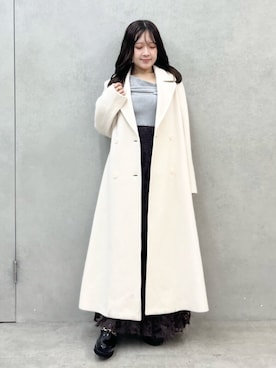 「アイテム（チェスターコート）」を使った、aiveeさん（レディース・148cm）の秋コーディネート