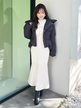 「MERCURYDUO（マーキュリーデュオ）のアイテム（ダウンジャケット/コート）」を使った、aiveeさん（レディース・148cm）の秋コーディネート
