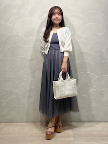 チュールドッキングビスチェニットワンピース｜マーキュリーデュオ