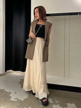 「SHAKA（シャカ）の【SHAKA】ZAMPER 2WAY EVOL CHUNKY for MURUA（サンダル）」を使った、石黒芹奈さん（レディース・148cm）の夏コーディネート
