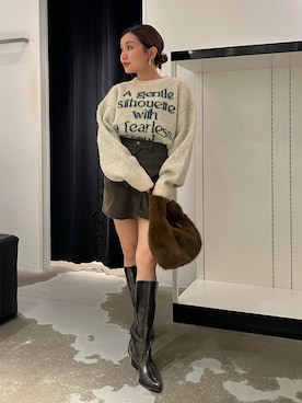 「MURUA（ムルーア）のアイテム（パンツ）」を使った、SERINAさん（レディース・148cm）の秋コーディネート