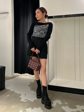 「MURUA（ムルーア）のアイテム（トップス）」を使った、SERINAさん（レディース・148cm）の秋コーディネート