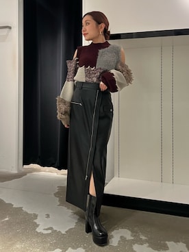 「MURUA（ムルーア）のアイテム」を使った、石黒芹奈さん（レディース・148cm）の秋コーディネート