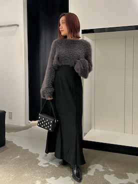 「MURUA（ムルーア）のアイテム（スカート）」を使った、石黒芹奈さん（レディース・148cm）の秋コーディネート