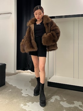 「MURUA（ムルーア）のアイテム（ブルゾン）」を使った、SERINAさん（レディース・148cm）の秋コーディネート