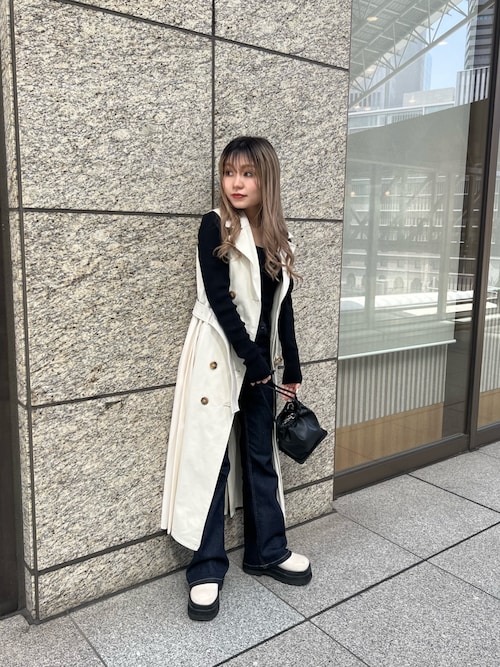 MURUA トレンチコート コート レイヤードライダーストレンチ