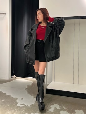 「MURUA（ムルーア）のアイテム（ブルゾン）」を使った、SERINAさん（レディース・148cm）の秋コーディネート