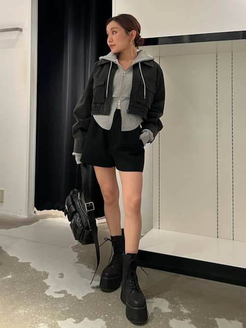 MURUA フェイクレザーショートフライトジャケットセットアップ セール