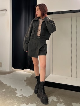 「アイテム（ブルゾン）」を使った、石黒芹奈さん（レディース・148cm）の秋コーディネート