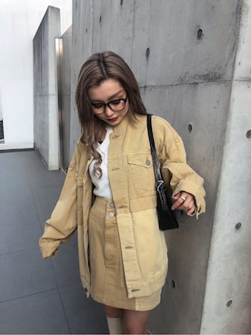 「MURUA（ムルーア）のアイテム（テーラードジャケット）」を使った、SERINAさん（レディース・148cm）の冬コーディネート